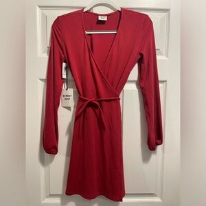 Sunday Best Women's Red Wrap Long-Sleeve Dress - Aritzia
